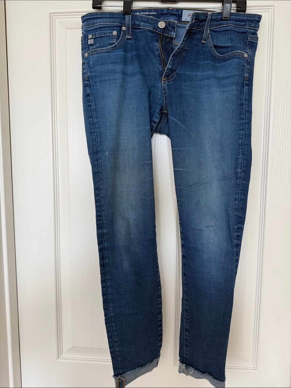 Ag Adriano Goldschmied Medium Blue Ankle Crop Jeans